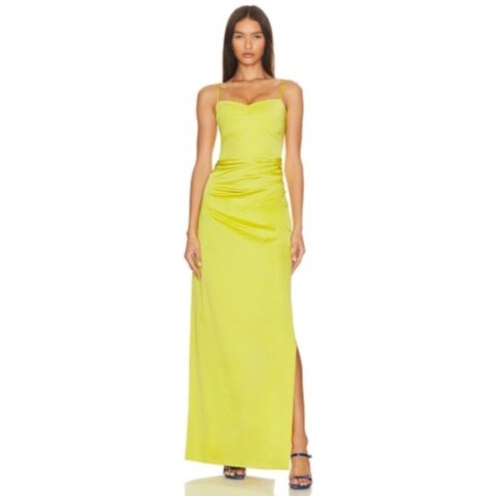 GAUGE81 VONA DRAPED maxi yellow DRESS gown -  Size 36/ US 4